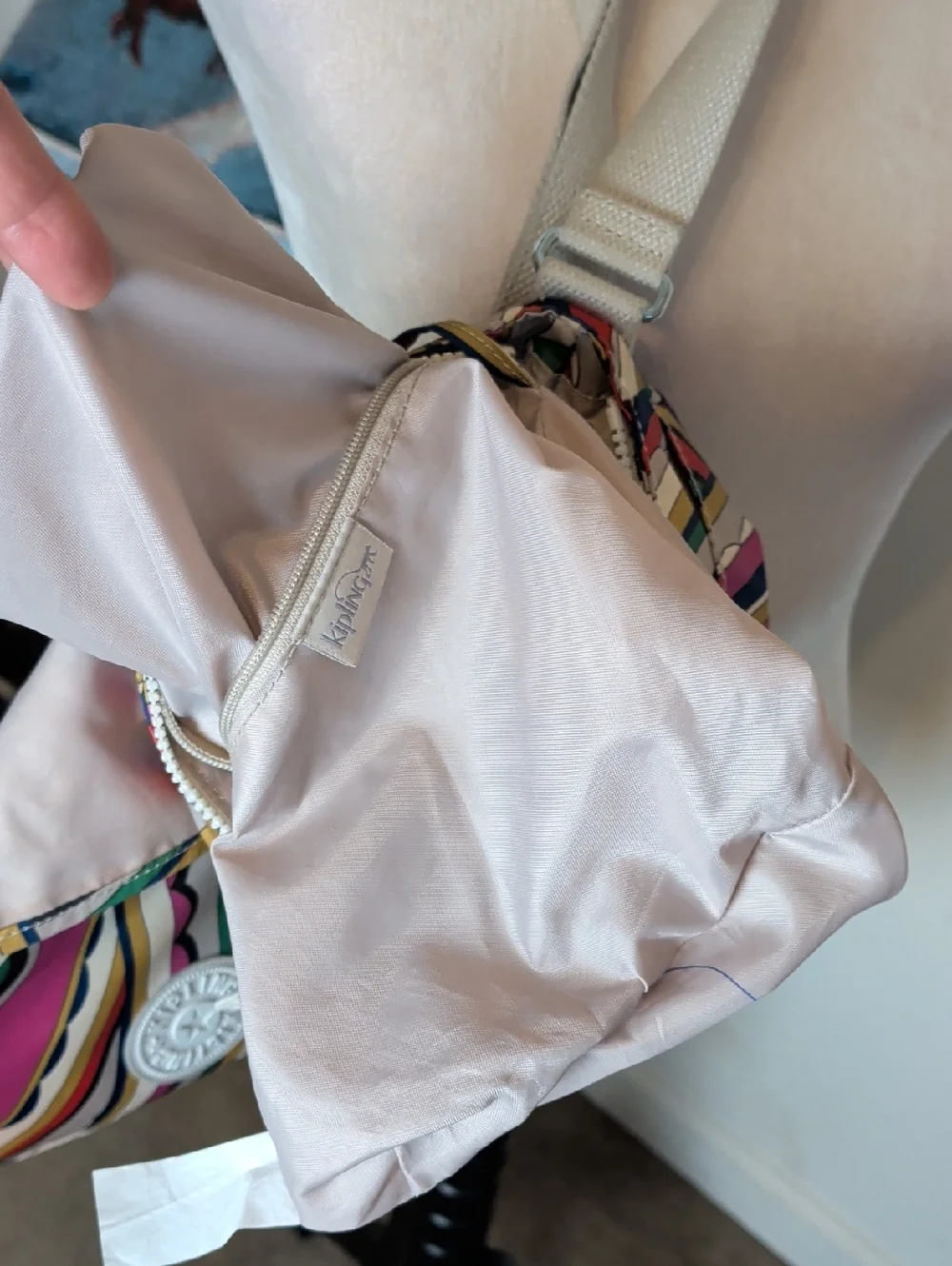 Y2K Kipling Harajuku Rainbow Crossbody Bag w/ Gorilla Charm Retro Festivalcore